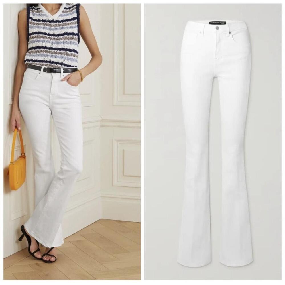 Veronica Beard White Flare Jeans